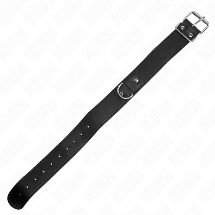 Halskette mit Gürtel 116 cm Schwarz Gurt Verstellbar 32-50 cm X 8 cm von Kink Collar & Gag | Fesselliebe.de