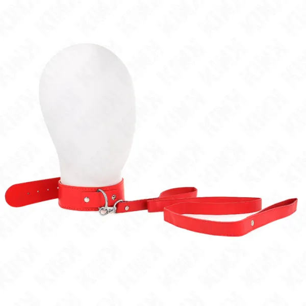 Halskette mit Gürtel 116 cm Rojo Gurt Verstellbar 32-50 cm X 8 cm von Kink Collar & Gag | Fesselliebe.de
