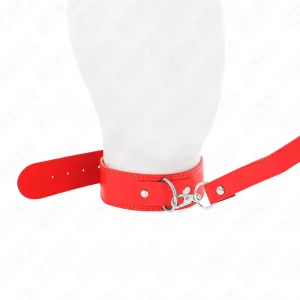 Halskette mit Gürtel 116 cm Rojo Gurt Verstellbar 32-50 cm X 8 cm von Kink Collar & Gag