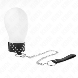 Halskette mit Gürtel 65 cm mit V-Niete Verstellbar 36-43 cm X 5 cm von Kink Collar & Gag | Fesselliebe.de