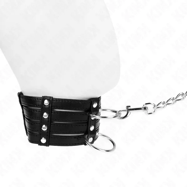 Halskette mit Gürtel 65 cm Sub Style Verstellbar 35-51 cm X 7 cm von Kink Collar & Gag | Fesselliebe.de
