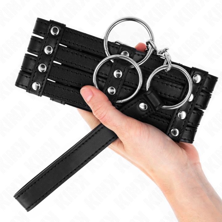Halskette mit Gürtel 65 cm Sub Style Verstellbar 35-51 cm X 7 cm von Kink Collar & Gag | Fesselliebe.de