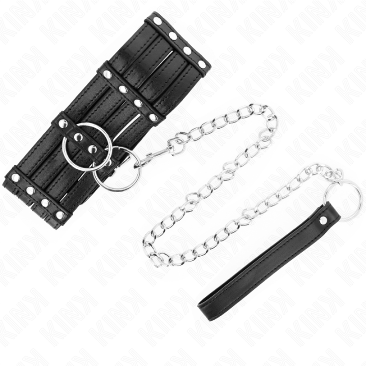 Halskette mit Gürtel 65 cm Sub Style Verstellbar 35-51 cm X 7 cm von Kink Collar & Gag | Fesselliebe.de