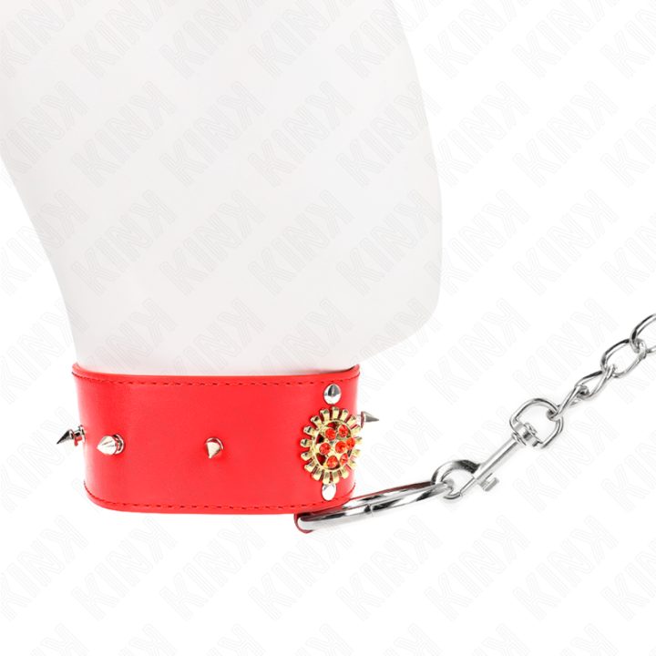 Rote Diamantkette mit Gürtel 65 cm Verstellbar 35-51 cm X 7 cm von Kink Collar & Gag | Fesselliebe.de