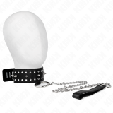 Halskette mit Leine 65 cm mit Silbernen Nieten Modell 1 Verstellbar 36-43 cm X 5 cm von Kink Collar & Gag | Fesselliebe.de