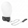 Halskette 65 cm mit Leine mit Silbernen Nieten Modell 3 Verstellbar 36-43 cm X 5 cm von Kink Collar & Gag