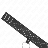 Halskette 65 cm mit Leine mit Silbernen Nieten Modell 3 Verstellbar 36-43 cm X 5 cm von Kink Collar & Gag | Fesselliebe.de