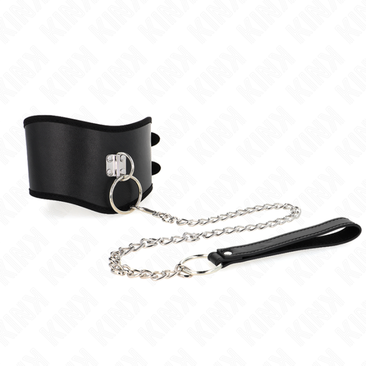 Halskette 65 cm mit Breitem Riemen Verstellbar 40-55 cm X 10 cm von Kink Collar & Gag | Fesselliebe.de