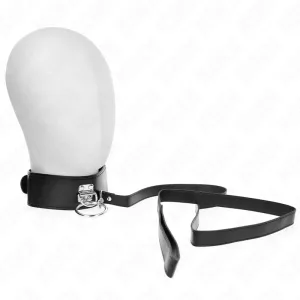 Nietenleine 116 cm Halsband mit Kunstlederband 50 X 5 cm von Kink Collar & Gag | Fesselliebe.de