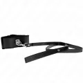Halskette mit Leine 116 cm mit Silbernen Nieten Modell 4 Schwarz Verstellbar 40-48 cm X 6 cm von Kink Collar & Gag