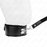 Halskette mit Leine 116 cm mit Silbernen Nieten Modell 4 Schwarz Verstellbar 40-48 cm X 6 cm von Kink Collar & Gag | Fesselliebe.de