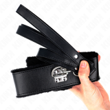 Halskette mit Leine 116 cm mit Silbernen Nieten Modell 4 Schwarz Verstellbar 40-48 cm X 6 cm von Kink Collar & Gag | Fesselliebe.de