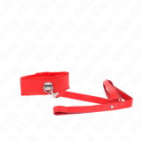 Halskette mit Leine 116 cm mit Silbernen Nieten Modell 4 Rot Verstellbar 40-48 cm X 6 cm von Kink Collar & Gag | Fesselliebe.de