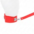 Halskette mit Leine 116 cm mit Silbernen Nieten Modell 4 Rot Verstellbar 40-48 cm X 6 cm von Kink Collar & Gag