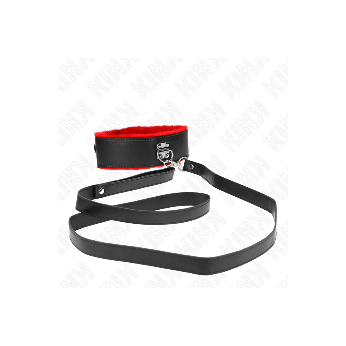 Halskette mit Gürtel 116 cm mit Rotem Lederband Verstellbar 40-48 cm X 6 cm von Kink Collar & Gag | Fesselliebe.de