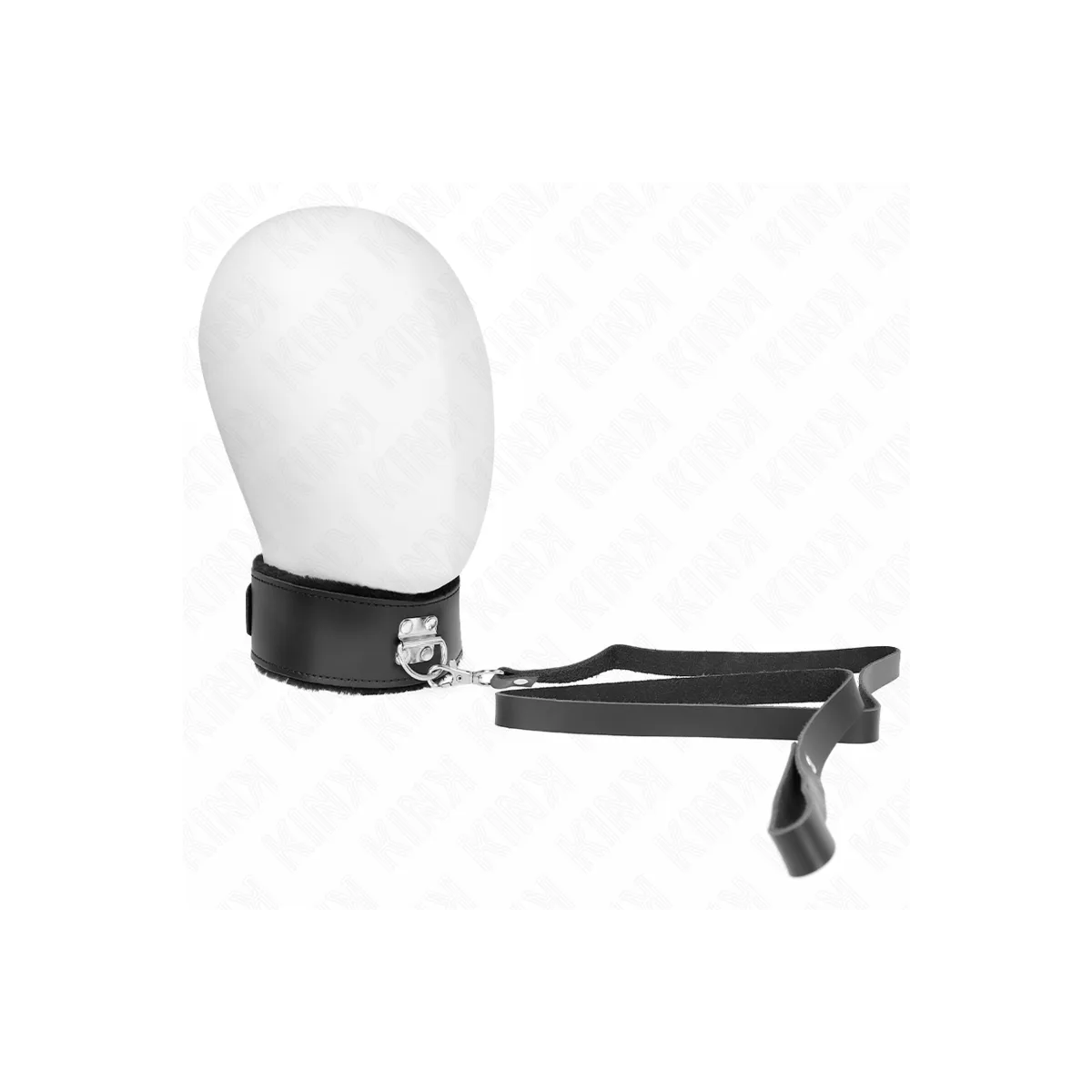 Halskette mit Gürtel 116 cm mit Schwarzem Lederband Verstellbar 40-48 cm X 6 cm von Kink Collar & Gag | Fesselliebe.de