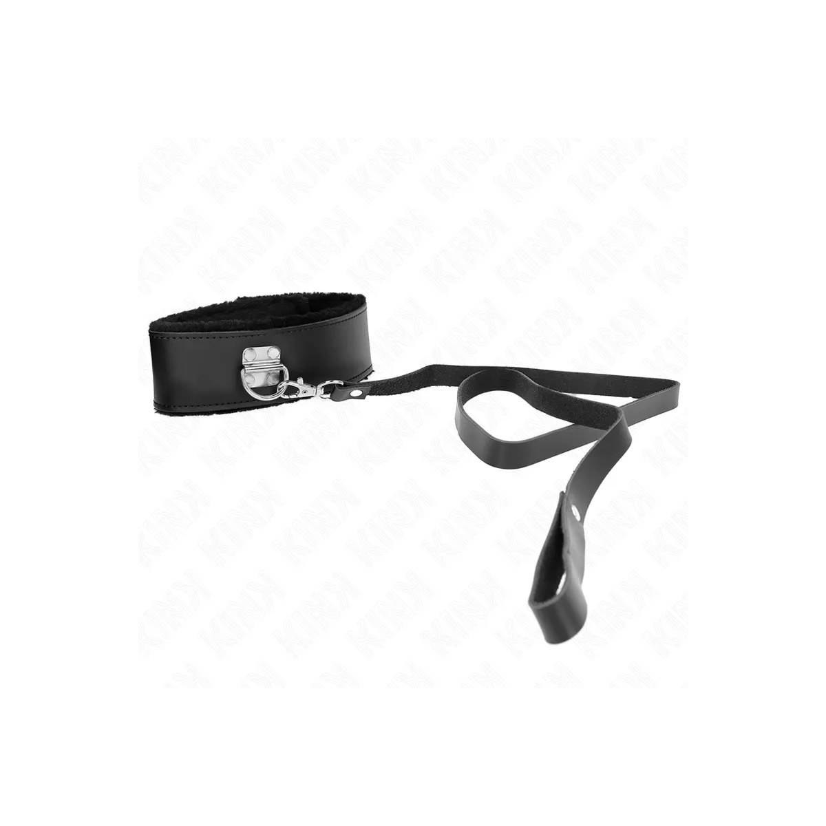 Halskette mit Gürtel 116 cm mit Schwarzem Lederband Verstellbar 40-48 cm X 6 cm von Kink Collar & Gag | Fesselliebe.de