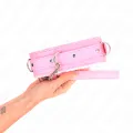 Halsband mit Leine 65 cm mit Einschränkungen Rosa 36-42 cm X 5,5 cm von Kink Collar & Gag
