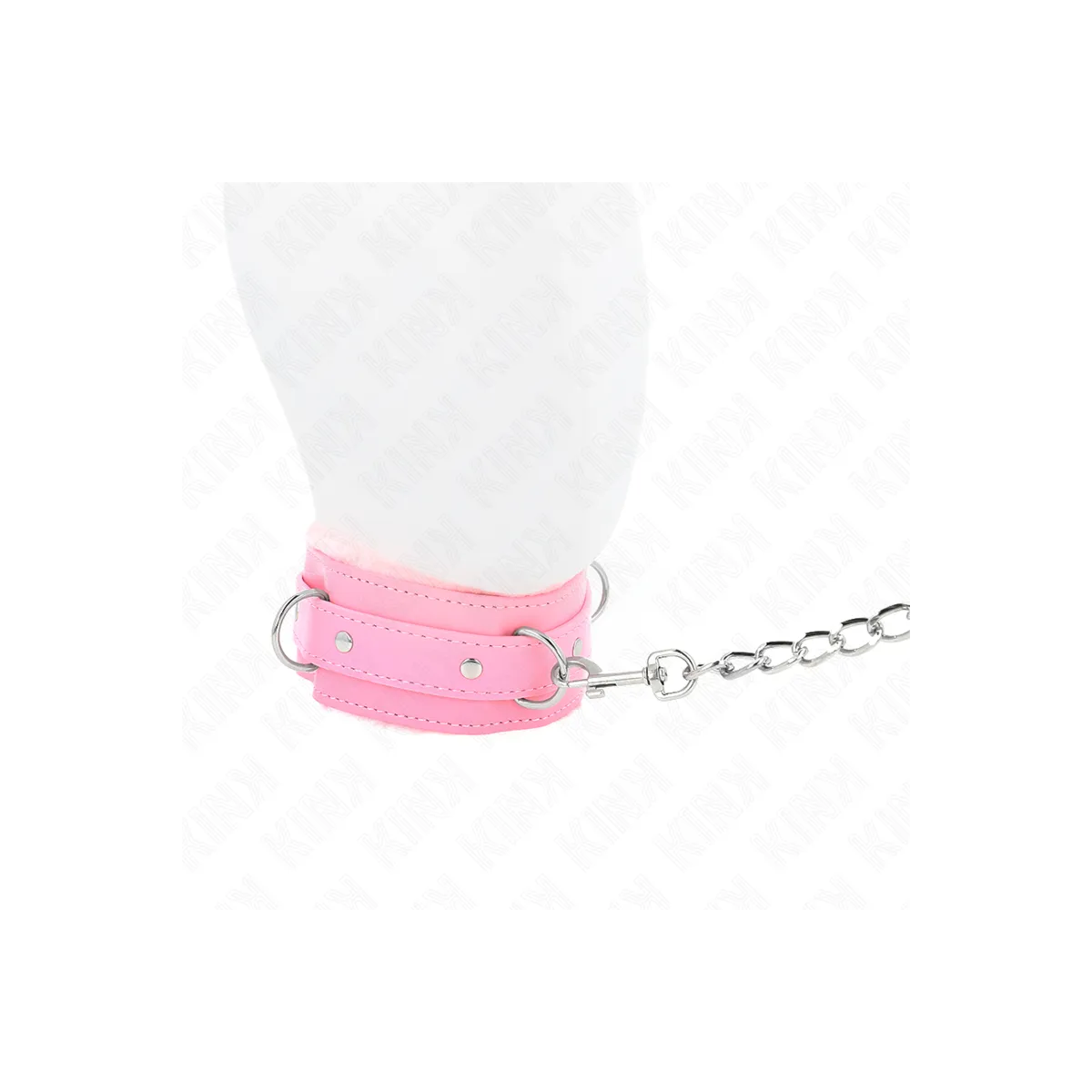Halsband mit Leine 65 cm mit Einschränkungen Rosa 36-42 cm X 5,5 cm von Kink Collar & Gag | Fesselliebe.de
