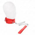Halsband mit Leine 65 cm mit Einschränkungen Rot 36-42 cm X 5,5 cm von Kink Collar & Gag