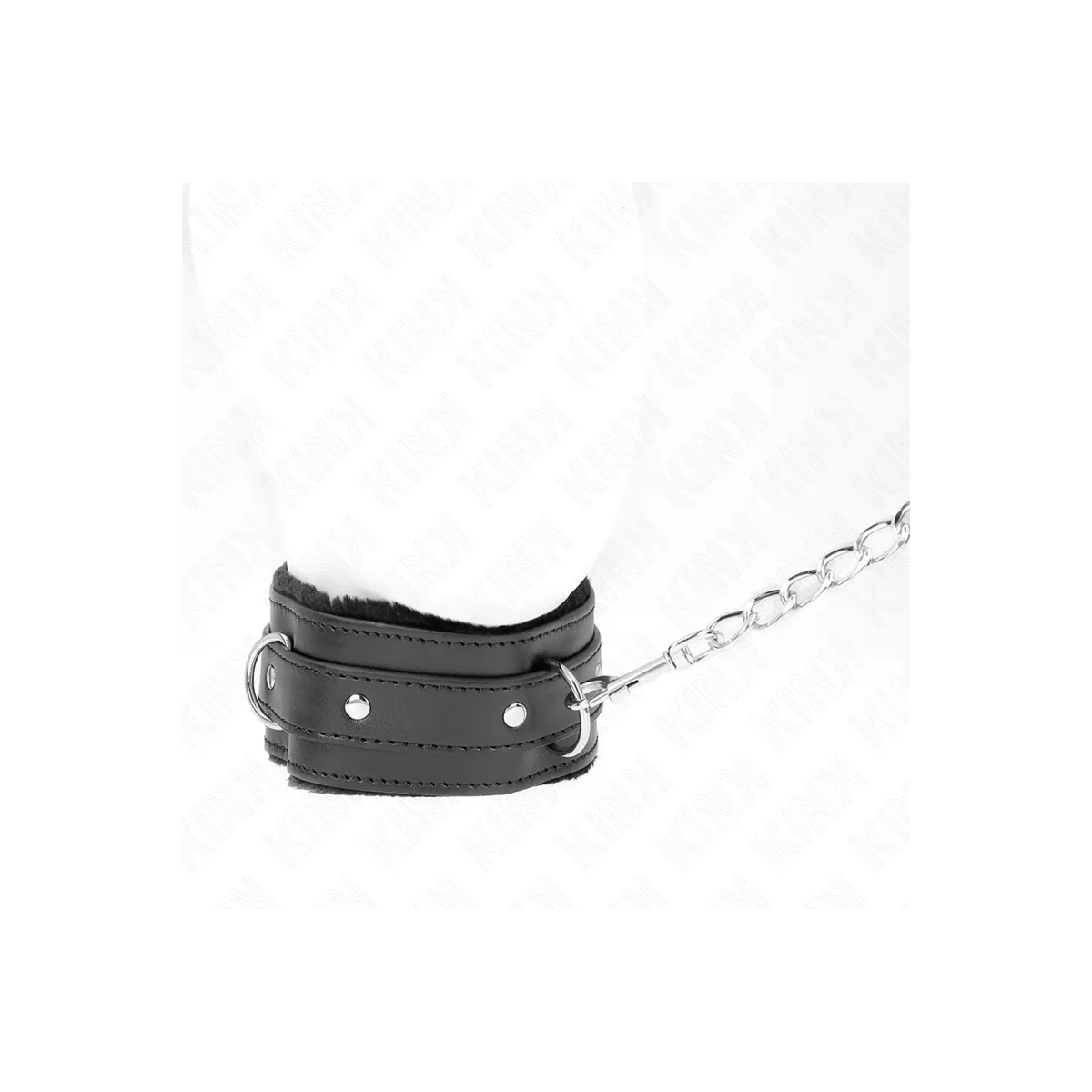 Halsband mit Leine 65 cm mit Einschränkungen Schwarz 36-42 cm X 5,5 cm von Kink Collar & Gag | Fesselliebe.de