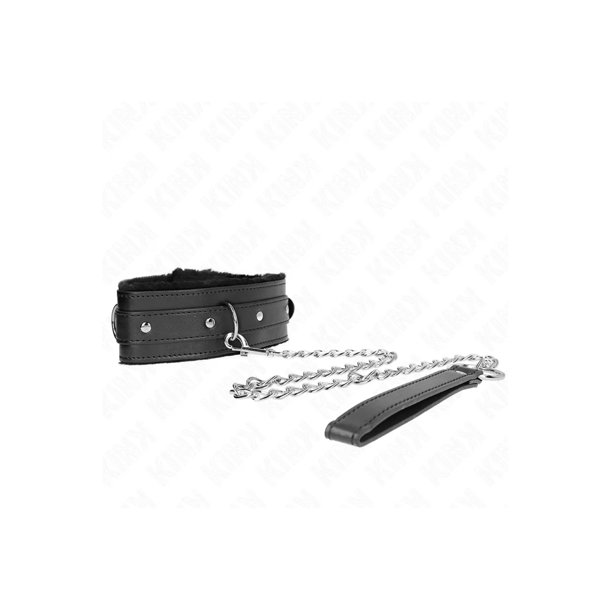 Halsband mit Leine 65 cm mit Einschränkungen Schwarz 36-42 cm X 5,5 cm von Kink Collar & Gag | Fesselliebe.de