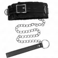 Halsband mit Leine 65 cm mit Einschränkungen Schwarz 36-42 cm X 5,5 cm von Kink Collar & Gag