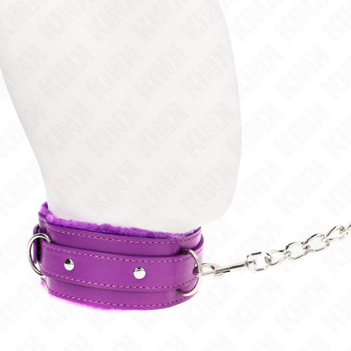 Halsband mit Leine 65 cm mit Einschränkungen Lila 36-42 cm X 5,5 cm von Kink Collar & Gag | Fesselliebe.de