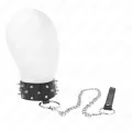 Halskette mit Leine 65 cm mit Silbernen Nieten Modell 5 Verstellbar 36-43 cm X 5 cm von Kink Collar & Gag
