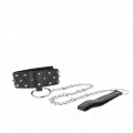 Halskette mit Leine 65 cm mit Silbernen Nieten Modell 5 Verstellbar 36-43 cm X 5 cm von Kink Collar & Gag