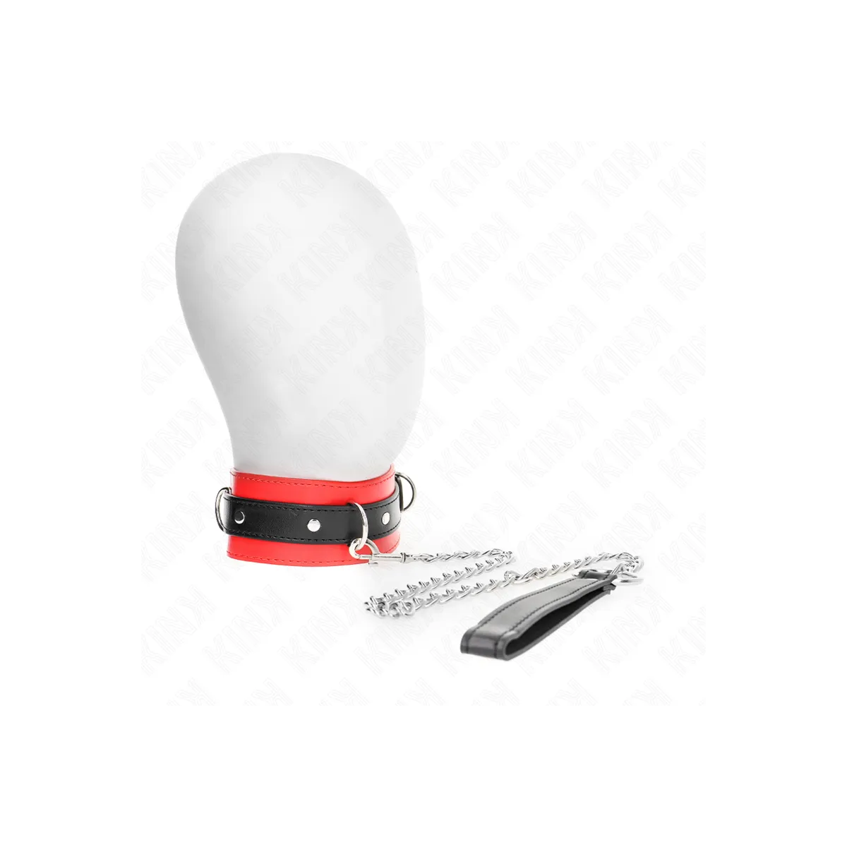 Halsband mit Gürtel 65 cm mit Riemen Rot 54 X 4,5 cm von Kink Collar & Gag | Fesselliebe.de