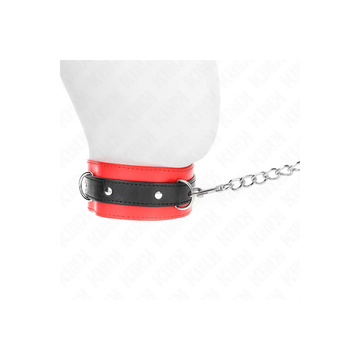 Halsband mit Gürtel 65 cm mit Riemen Rot 54 X 4,5 cm von Kink Collar & Gag | Fesselliebe.de
