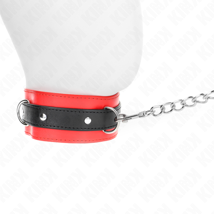Halsband mit Gürtel 65 cm mit Riemen Rot 54 X 4,5 cm von Kink Collar & Gag | Fesselliebe.de