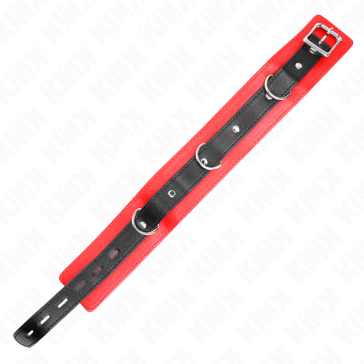 Halsband mit Gürtel 65 cm mit Riemen Rot 54 X 4,5 cm von Kink Collar & Gag | Fesselliebe.de
