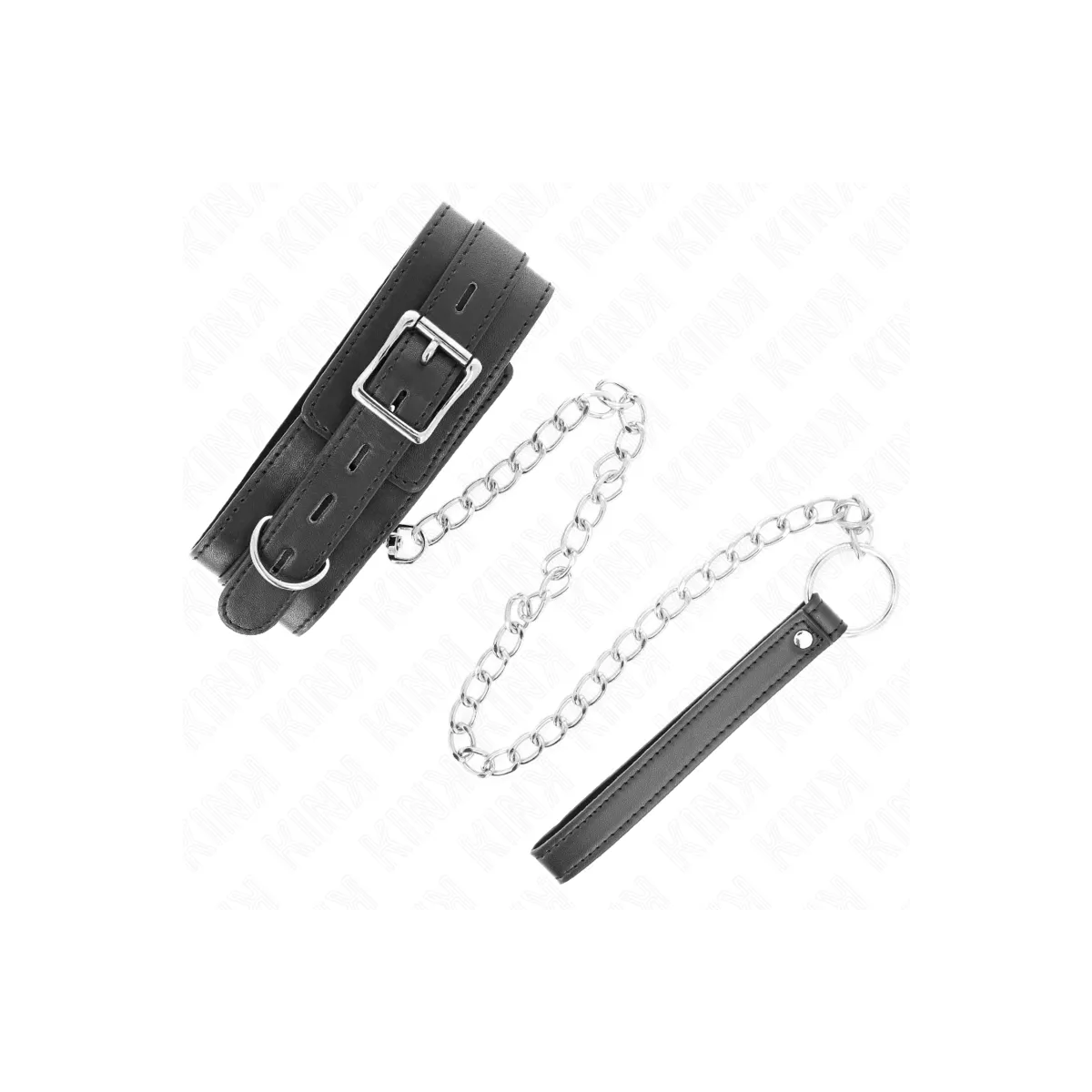 Halsband mit Gürtel 65 cm mit Riemen Schwarz 54 X 4,5 cm von Kink Collar & Gag | Fesselliebe.de