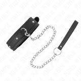 Halskette mit Leine 65 cm 1 Ring Verstellbar 38-49 cm X 5 cm von Kink Collar & Gag | Fesselliebe.de