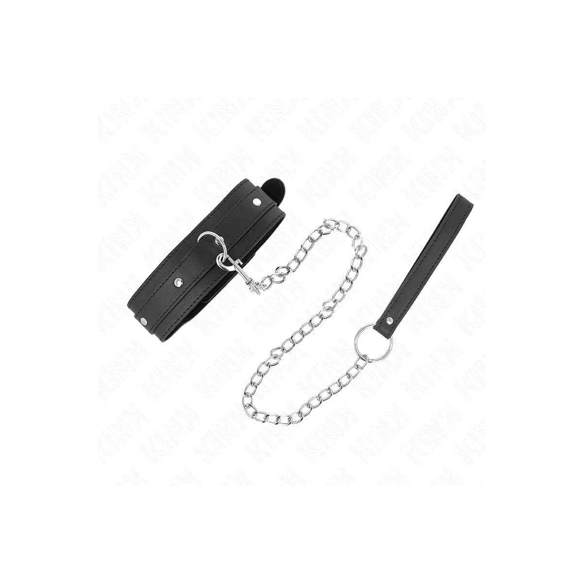 Halskette mit Leine 65 cm 1 Ring Verstellbar 38-49 cm X 5 cm von Kink Collar & Gag | Fesselliebe.de