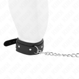 Halskette mit Leine 65 cm 1 Ring Verstellbar 38-49 cm X 5 cm von Kink Collar & Gag | Fesselliebe.de