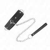 Halskette mit Leine 65 cm 3 Ring Modell 1 Verstellbar 38-49 cm X 5 cm von Kink Collar & Gag | Fesselliebe.de