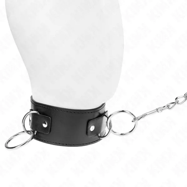 Halskette mit Leine 65 cm 3 Ring Modell 2 Verstellbar 36-43 cm X 5 cm von Kink Collar & Gag | Fesselliebe.de