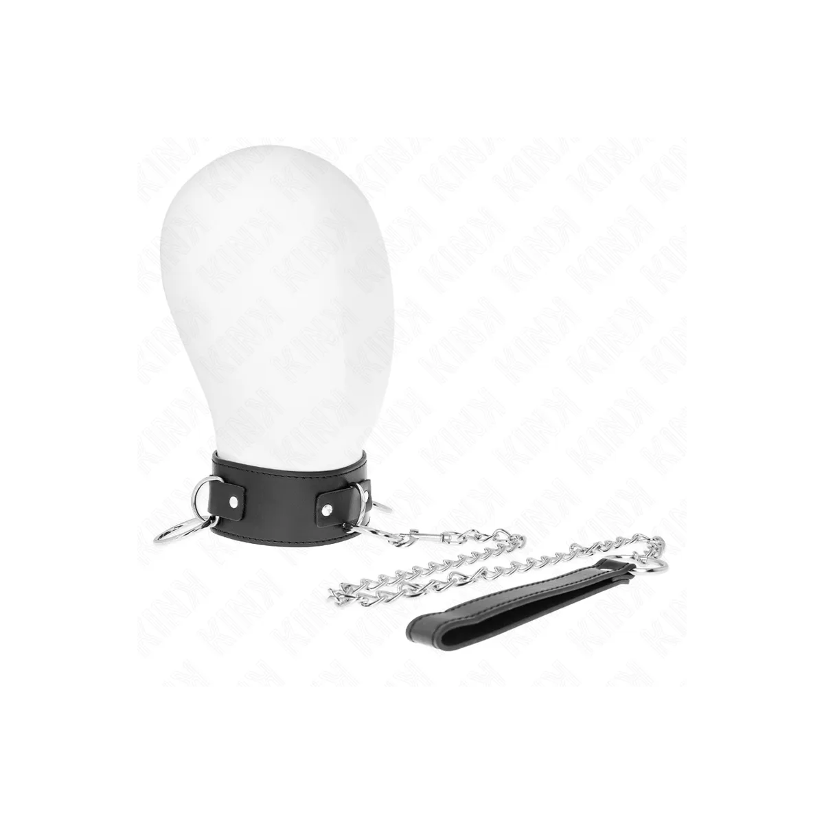 Halskette mit Leine 65 cm 3 Ring Modell 2 Verstellbar 36-43 cm X 5 cm von Kink Collar & Gag | Fesselliebe.de