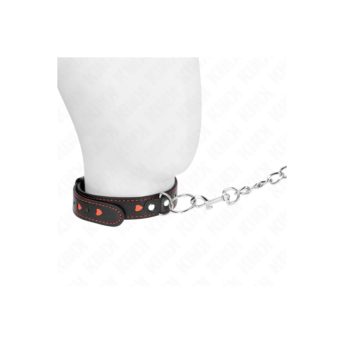 Halskette mit Band 65 cm Herzdetails 52,5 X 2,5 cm von Kink Collar & Gag | Fesselliebe.de