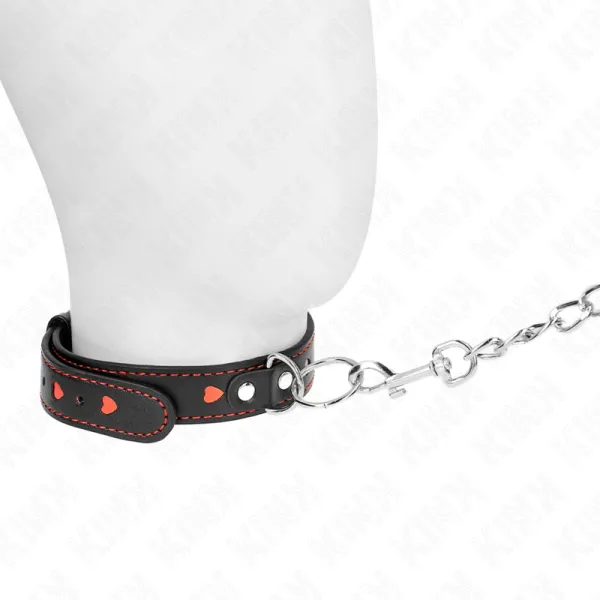 Halskette mit Band 65 cm Herzdetails 52,5 X 2,5 cm von Kink Collar & Gag | Fesselliebe.de
