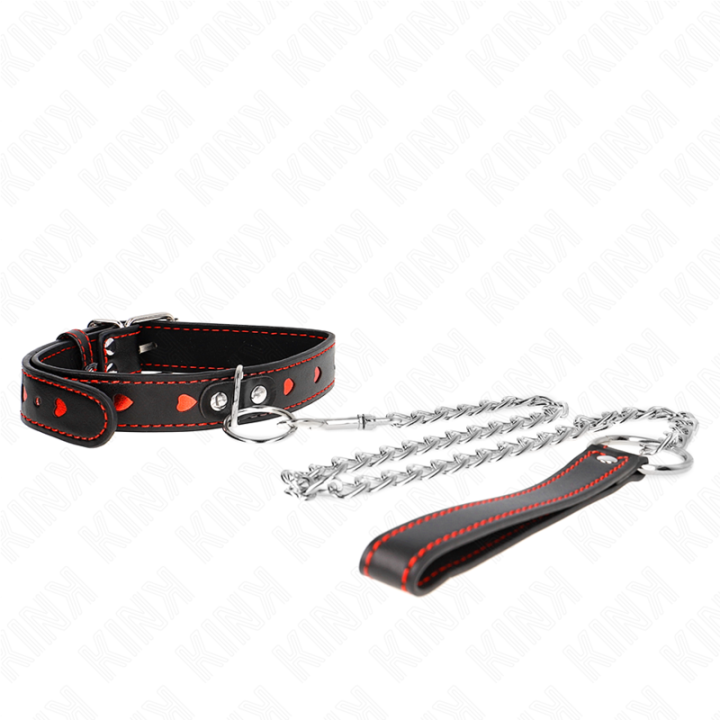Halskette mit Band 65 cm Herzdetails 52,5 X 2,5 cm von Kink Collar & Gag | Fesselliebe.de