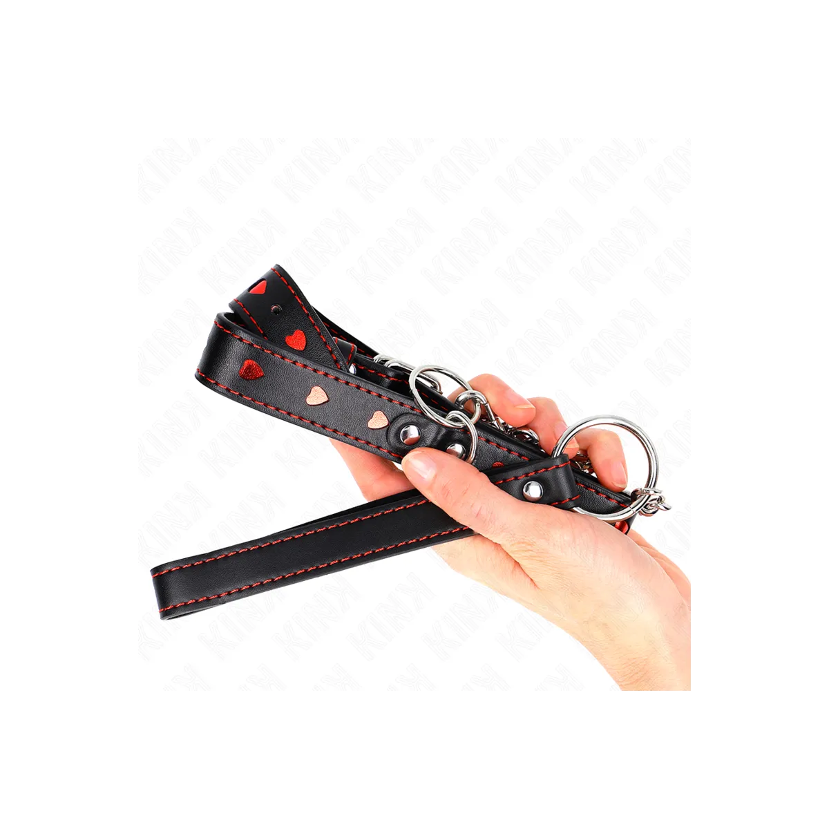 Halskette mit Band 65 cm Herzdetails 52,5 X 2,5 cm von Kink Collar & Gag | Fesselliebe.de