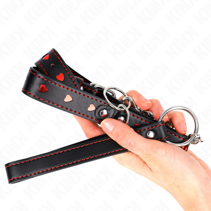 Halskette mit Band 65 cm Herzdetails 52,5 X 2,5 cm von Kink Collar & Gag | Fesselliebe.de