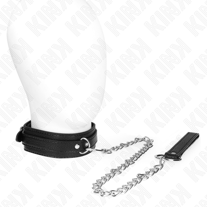 Halskette mit Schlangenmuster und Leine 65 cm von Kink Collar & Gag | Fesselliebe.de