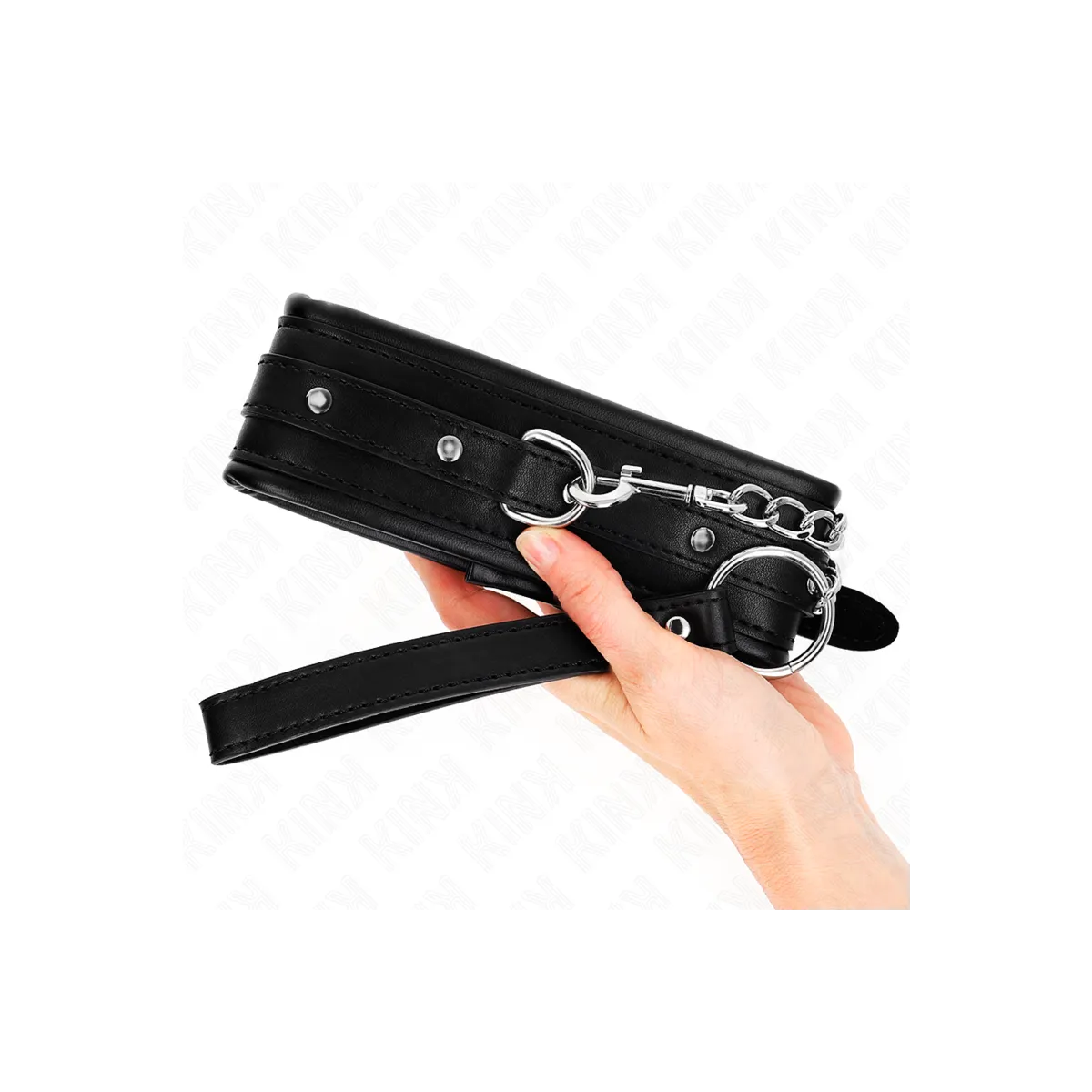 Halskette mit Glänzendem Schnalle-Band 65 cm 48,5 cm X 5,3 cm von Kink Collar & Gag | Fesselliebe.de