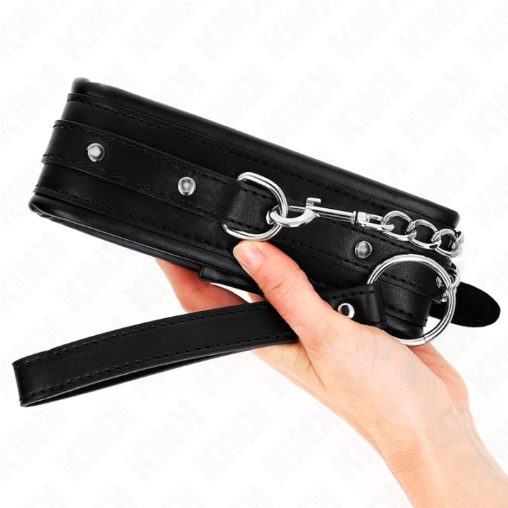 Halskette mit Glänzendem Schnalle-Band 65 cm 48,5 cm X 5,3 cm von Kink Collar & Gag | Fesselliebe.de