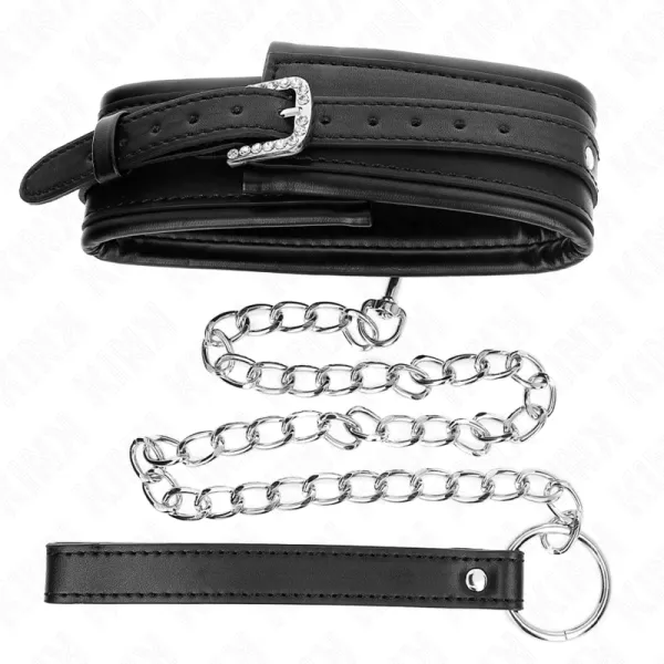 Halskette mit Glänzendem Schnalle-Band 65 cm 48,5 cm X 5,3 cm von Kink Collar & Gag | Fesselliebe.de